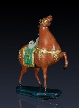 纯黄铜马到成功工艺m品彩铜马摆件办公室装饰品马礼品家居彩色铜