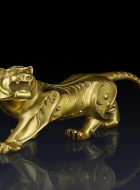 纯黄铜神虎摆件办公室铜老虎装饰品家居饰品生肖虎工艺品礼品摆件