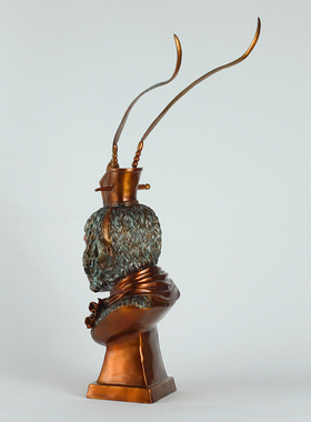 纯铜头像摆件办公室生日工艺品