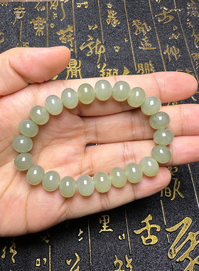 算盘珠手串新疆和田玉湖水绿
