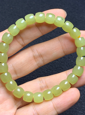 天然和田黄玉圆珠手串22.47克