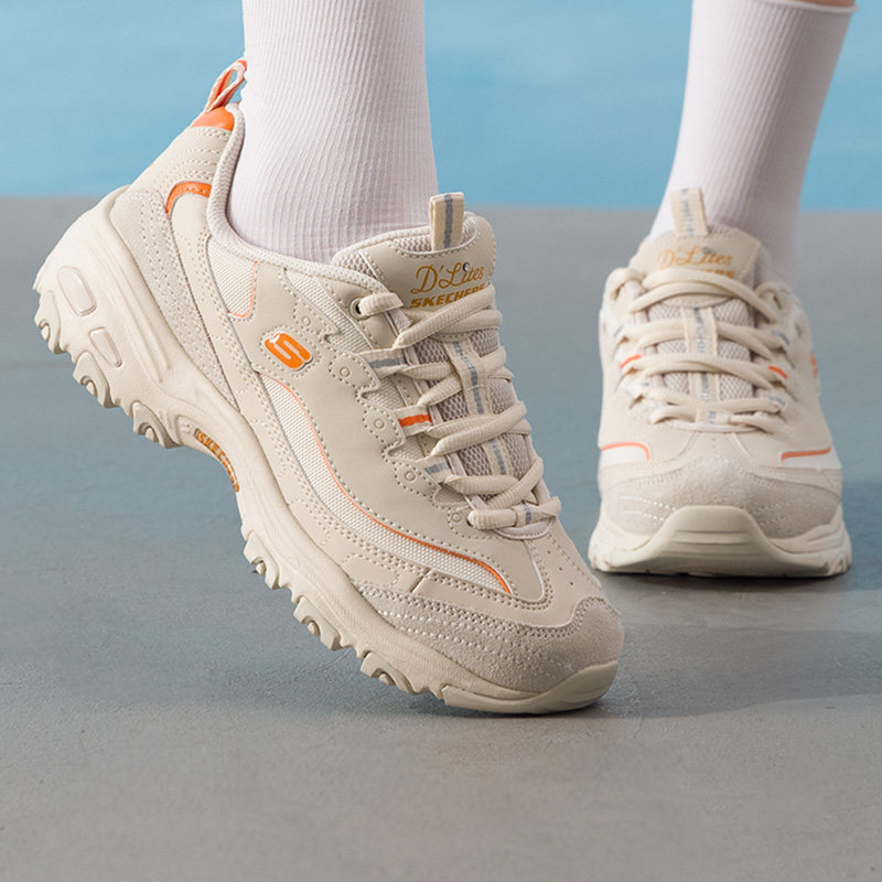 斯凯奇女鞋厚底老爹鞋25新款减震运动鞋熊猫鞋休闲鞋健身鞋896145 - 图0