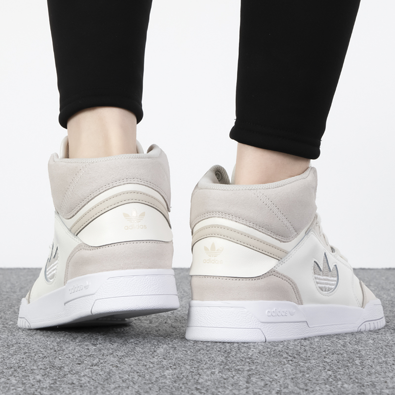 阿迪达斯三叶草DROP STEP XL W女鞋高帮运动鞋复古拼接板鞋FZ5721 - 图0