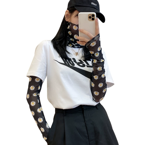 Милые нарукавники, брендовая маска, шелковые перчатки, защита от солнца