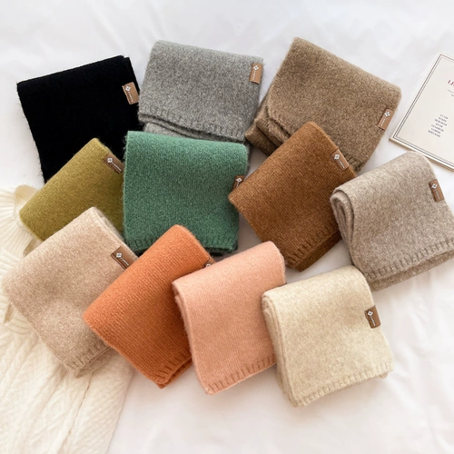 Универсальный зимний брендовый трикотажный удерживающий тепло шарф из искусственного меха для влюбленных, в корейском стиле