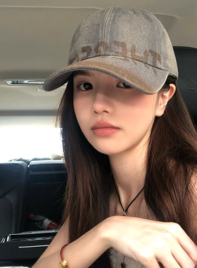 复古水洗做旧字母棒球帽女鸭舌帽