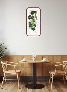 一鸣惊人手绘画定制 中式金蝉知了画 丝瓜挂画 考试好成绩祝福画