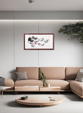 仿齐白石的虾群虾画水墨虾的画