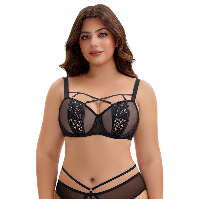 跨境外贸内衣大码薄款大胸显小性感美胸带兔耳蕾丝文胸聚拢防下垂,淘宝优惠券,粉丝福利购,淘宝优惠卷