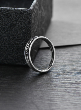 复古开口925纯银戒指男女款