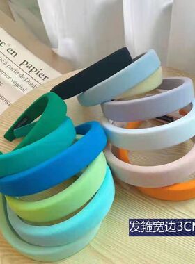 糖果色海绵发箍女宽边发卡网红新款宽边法式彩色高颅顶头箍发饰品