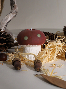 可爱陶瓷蘑菇蜡烛氛围灯