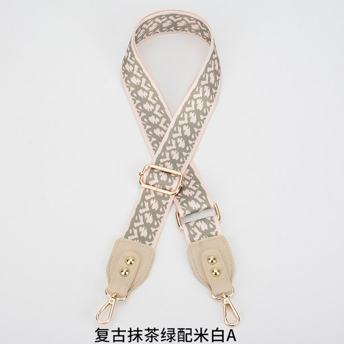 包包彩色宽肩带可调节女士包配件包带彩条减负肩带斜跨编织棉彩带 - 图1