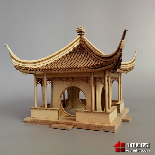 梧竹幽居 小木匠苏州园林古建筑模型木质中式国风卯榫拼装材料包 - 图1