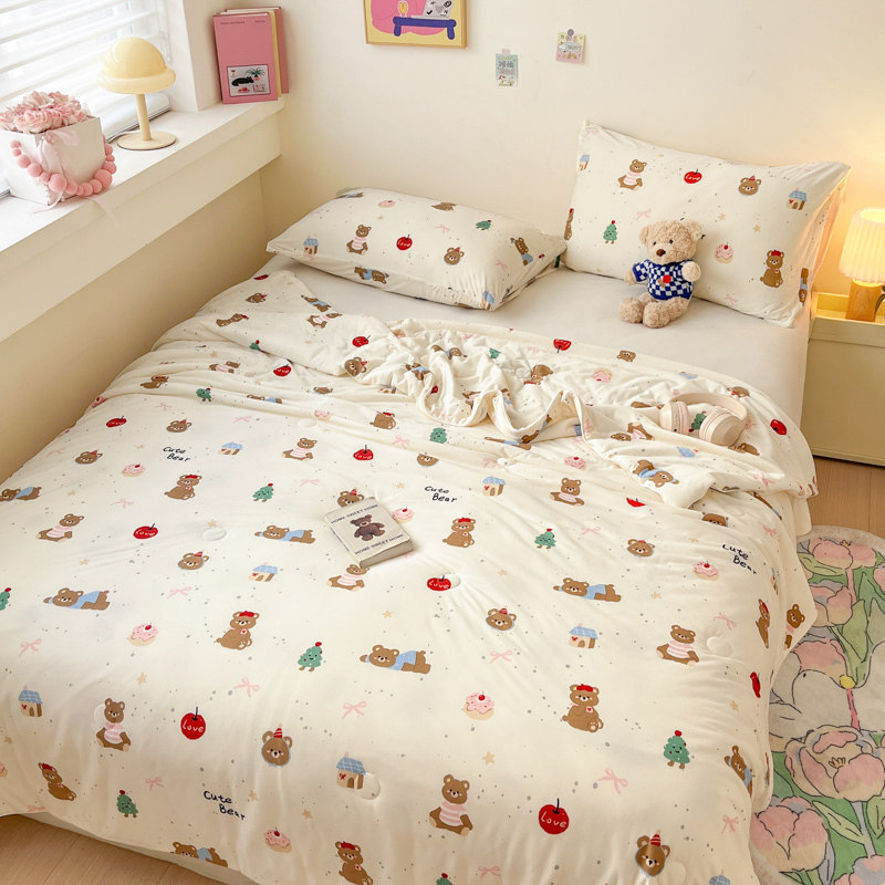 夏季A类儿童针织夏被夏凉被单人空调被可机洗水洗幼儿园薄被子