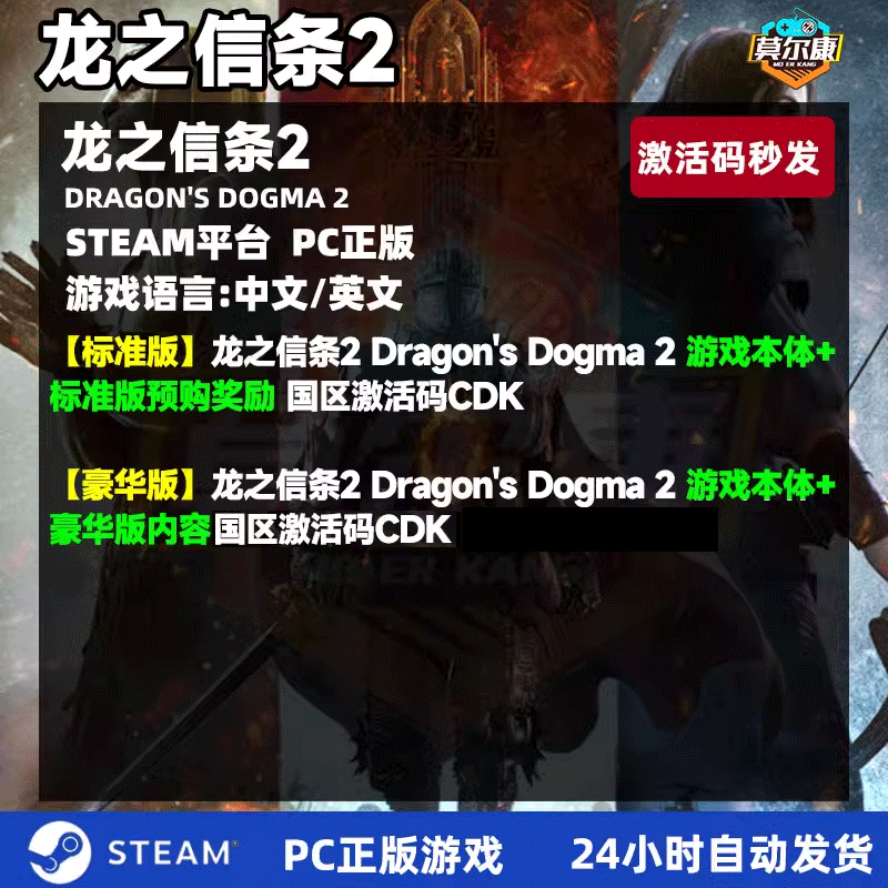 steam 龙之信条2 国区cdkey激活码 Dragon's Dogma 2 PC中文正版游戏 现货秒发 - 图0