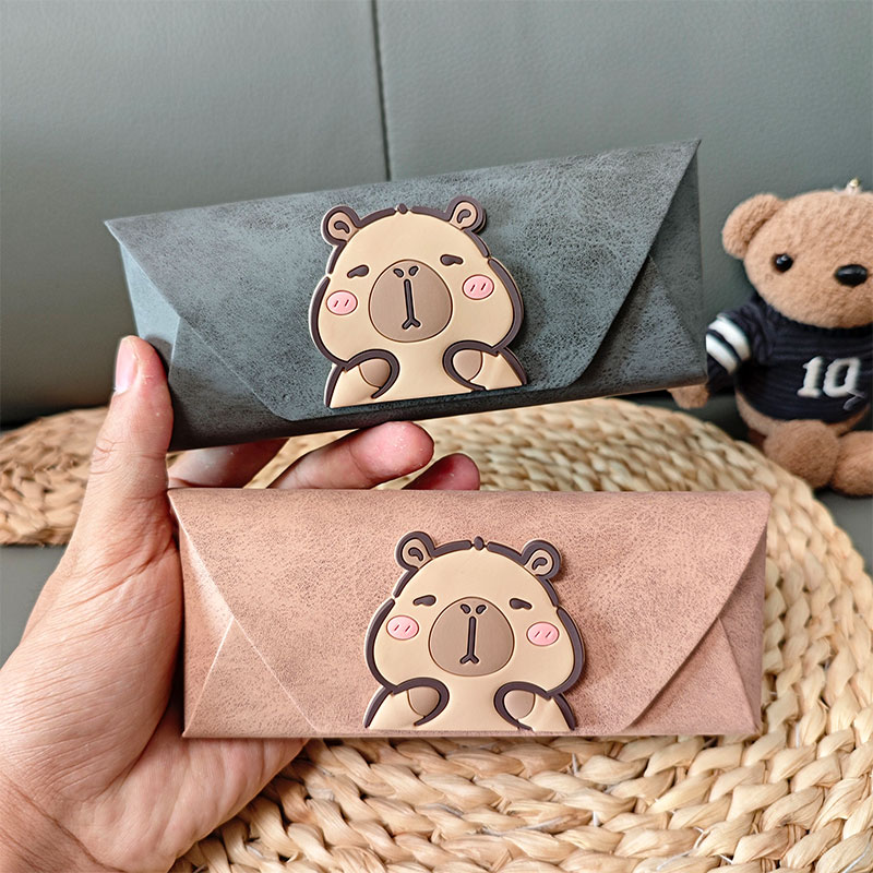 高颜值大框眼镜盒ins女可爱抗压便携卡皮巴拉太阳镜墨镜收纳盒子 - 图0