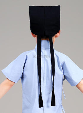 黑色首服汉服帽子古装古代帽子男士头饰成人儿童古装佩饰头饰汉服
