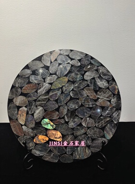 中古风复古售楼处玄关桌面摆盘摆件酒柜书房书柜贝壳盘样板间饰品