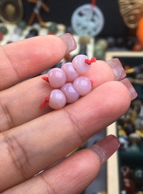 原矿粉糯蒜瓣斜切大肠配饰尺寸6.8mm左右满色满沙颜色随机发