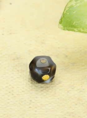 珠改虎牙玉化无相奶酪镶嵌24K太阳花金标10.5mm可配顶珠腰珠配珠