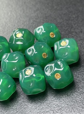 非洲翠玛瑙正阳绿无相老型尺寸10mm左右顶珠腰珠配珠文玩菩提配饰