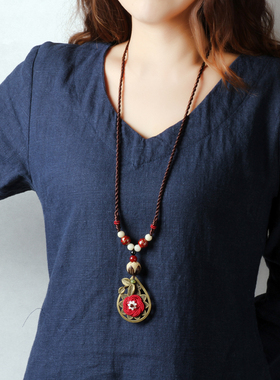 民族风长款夸张装饰品挂件毛衣链