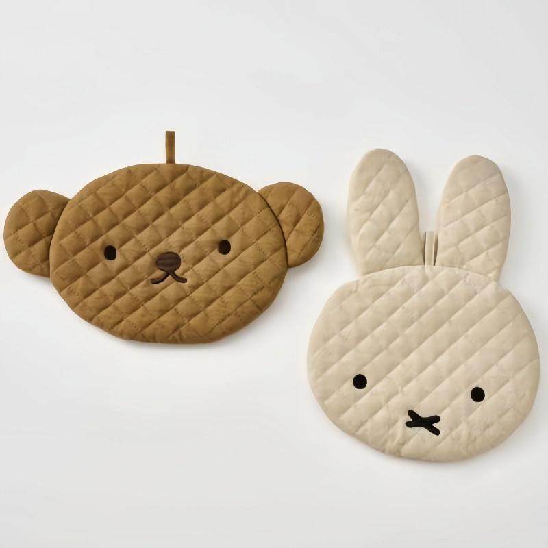 日系斗眼兔boris熊刺绣杯垫锅垫隔热垫微波炉烤箱防烫手套两用,淘宝优惠券,粉丝福利购,淘宝优惠卷