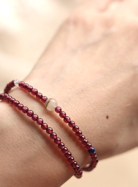 与岁月把酒言欢-石榴石手串