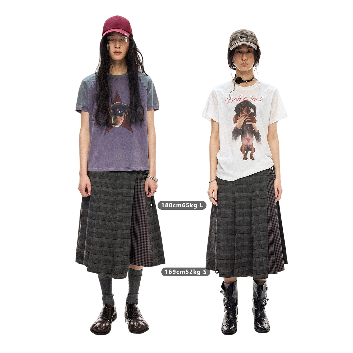 物理少年「潮汐经纬」后片压褶格纹复古半松紧腰宽松大版型裙裤,淘宝优惠券,粉丝福利购,淘宝优惠卷