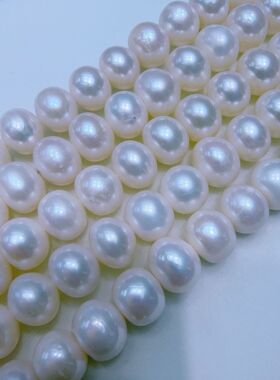 母亲节礼物诸暨淡水天然无核珍珠项链10—11大点位厚圆妈妈链新货