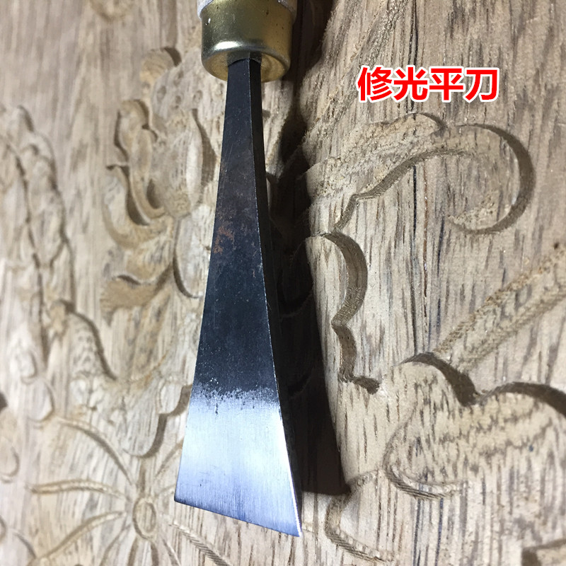 木雕刀具东阳手工木工雕刻刀一字刀家具工具修补磨好带柄修光平刀