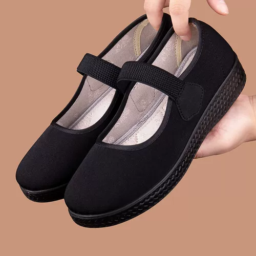老北京布鞋 Нескользящие рабочие туфли, свободный крой, для среднего возраста, мягкая подошва
