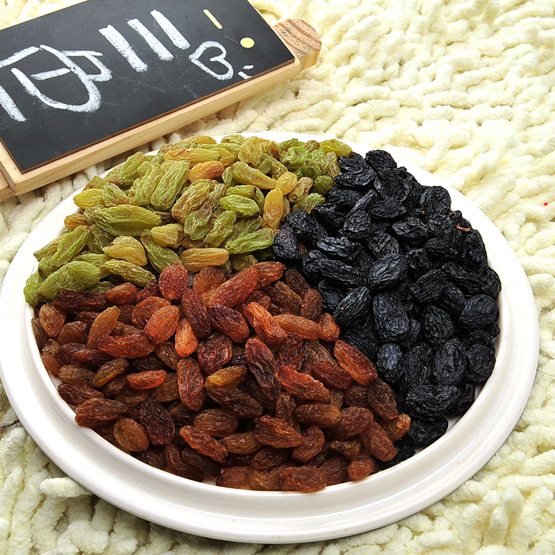 西域果园官方旗舰店西域果园吐鲁番三色葡萄干215g新疆特产散装黑加仑提子干免洗包邮1