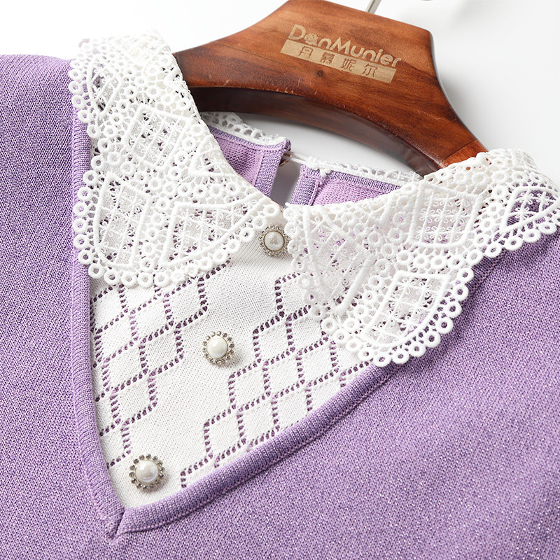 丹慕妮尔气质简约七分袖新款针织衫 丹慕妮尔毛针织衫