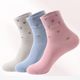 Langsha women's autumn and winter pure cotton mid-calf socks