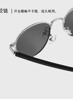 新款时尚复古太阳镜8821男女款网红金属圆框偏光镜高级感户外墨镜