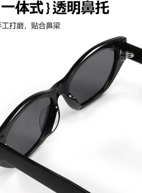 26跨境新款可可镜猫眼复古高级琥珀棕玳瑁色板材偏光太阳镜女9153