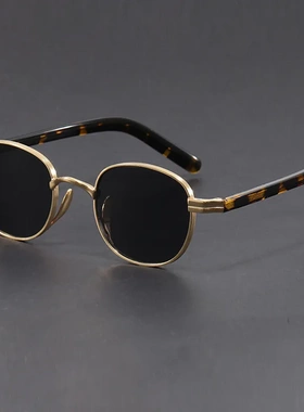 复古金属太阳镜方框古铜墨镜架带鼻托男女通用帅气眼镜框休闲户外