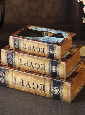 欧式新款埃及猫魔法书装饰假书