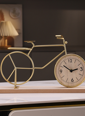 自行车时钟摆件静音机芯台式钟表