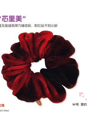 绒玫瑰发圈真丝丝绒高级闪耀新品