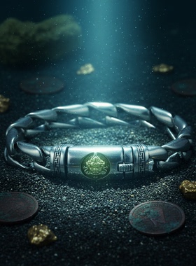 S999纯银黄财神男士招财转运手链