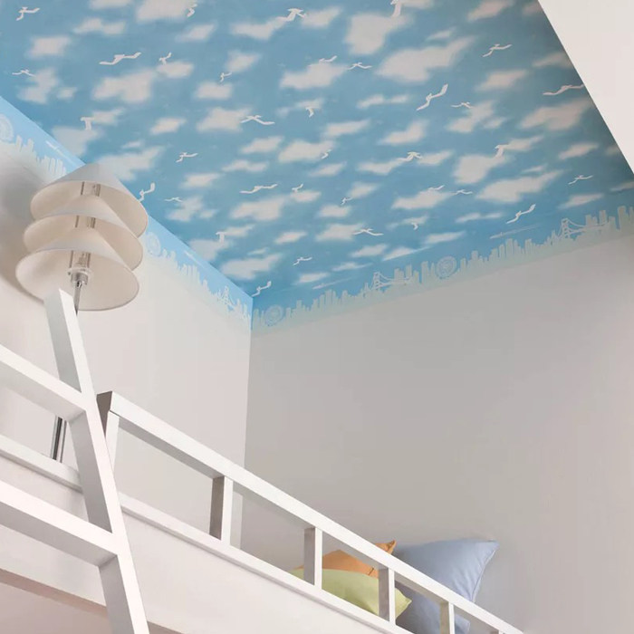 日本墙纸进口新科壁纸环保夜光蓄光蓝天白云海鸥荧光星星蓝色 小编推荐 Wepost 全民代运 马来西亚中国淘宝代运与集运专家