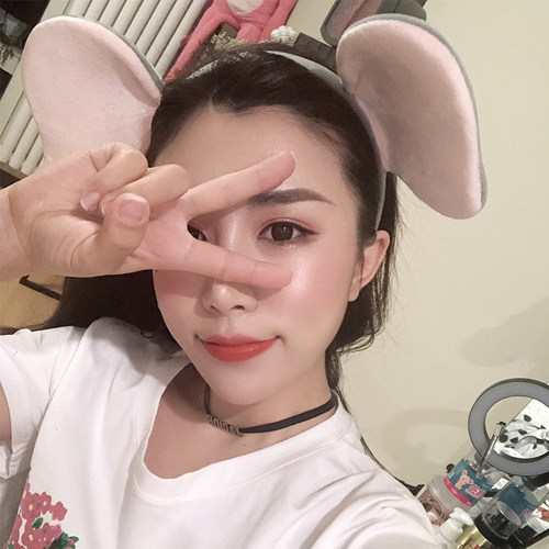 可爱卡通大象耳朵头饰发卡搞怪小象儿童表演发箍防滑洗脸头箍女 - 图0