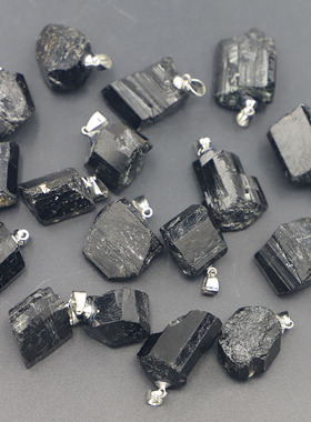 天然石不规则电气石吊坠项链