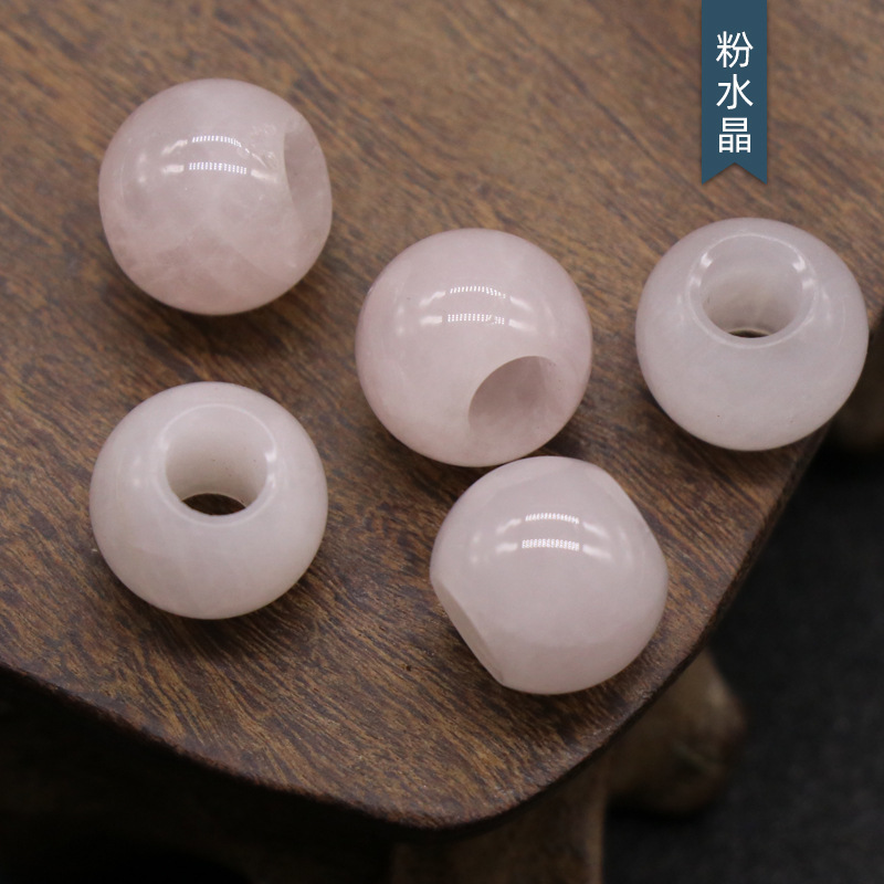 12mm天然红玛瑙水晶玉石5mm大孔珠子散珠diy手作手链项链耳环饰品-图3