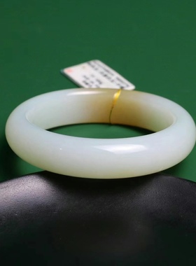 保真正宗新疆且末料糖羊脂白玉手镯58.5高品质收藏级