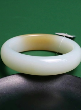 超大圈口正宗新疆和田玉且末糖羊脂白玉手镯收藏级胖姐妹福利62.5