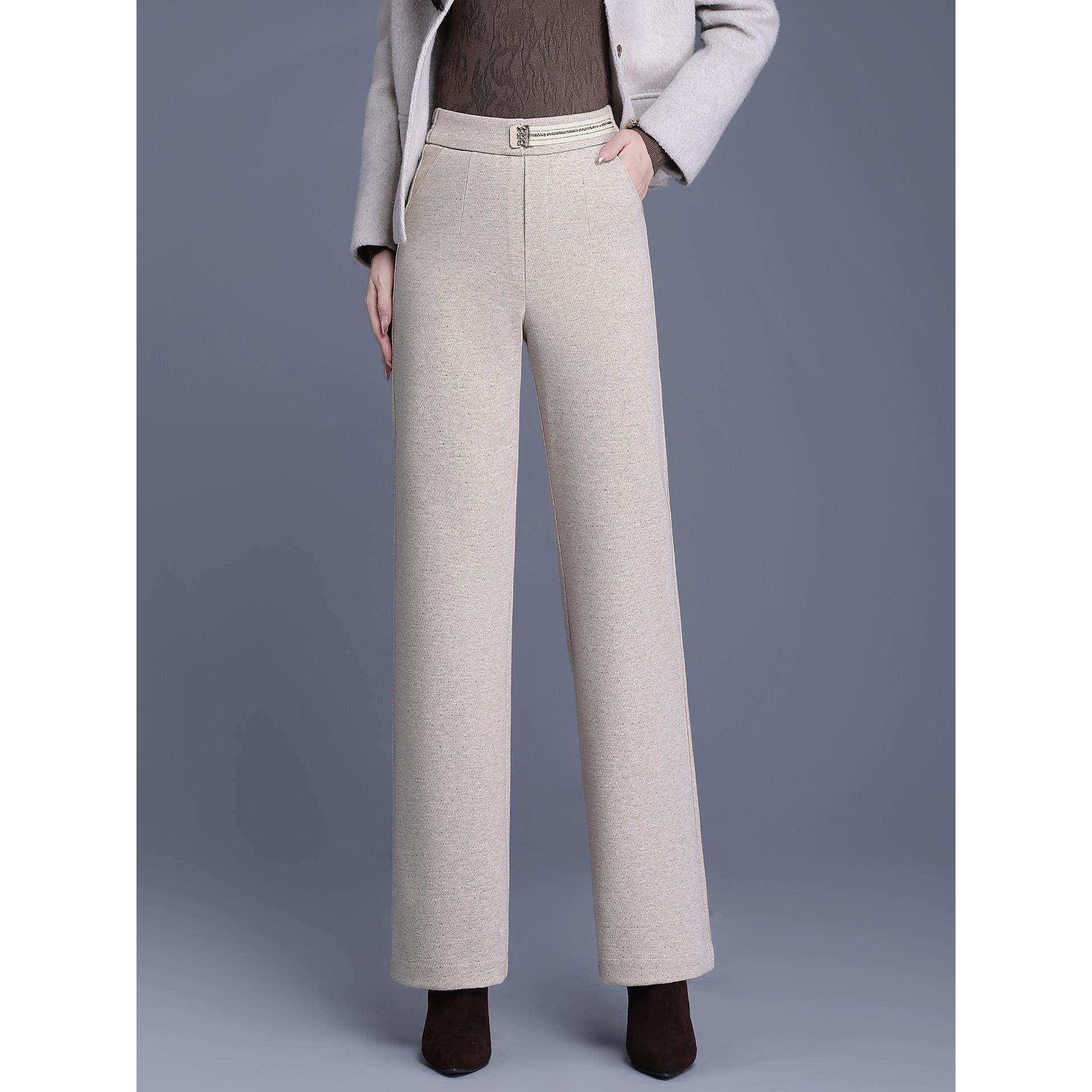 蚕丝棉裤女冬季外穿加厚保暖妈妈裤子宽松显瘦直筒毛呢窄版阔腿裤,淘宝优惠券,粉丝福利购,淘宝优惠卷